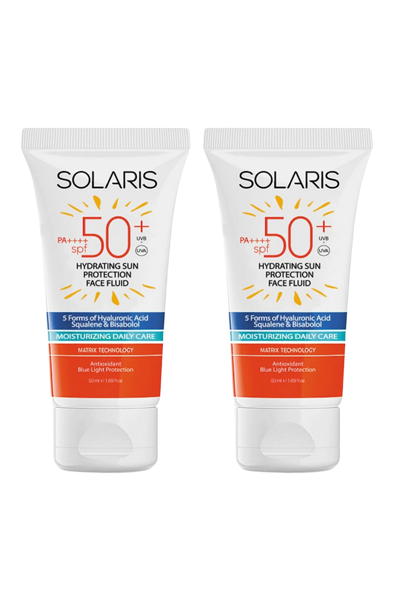 30-Solaris Tüm Cilt Tipleri İçin Nemlendirici Kolay Emilen Güneş Kremi SPF 50+ (50 ml) x 2 Adet